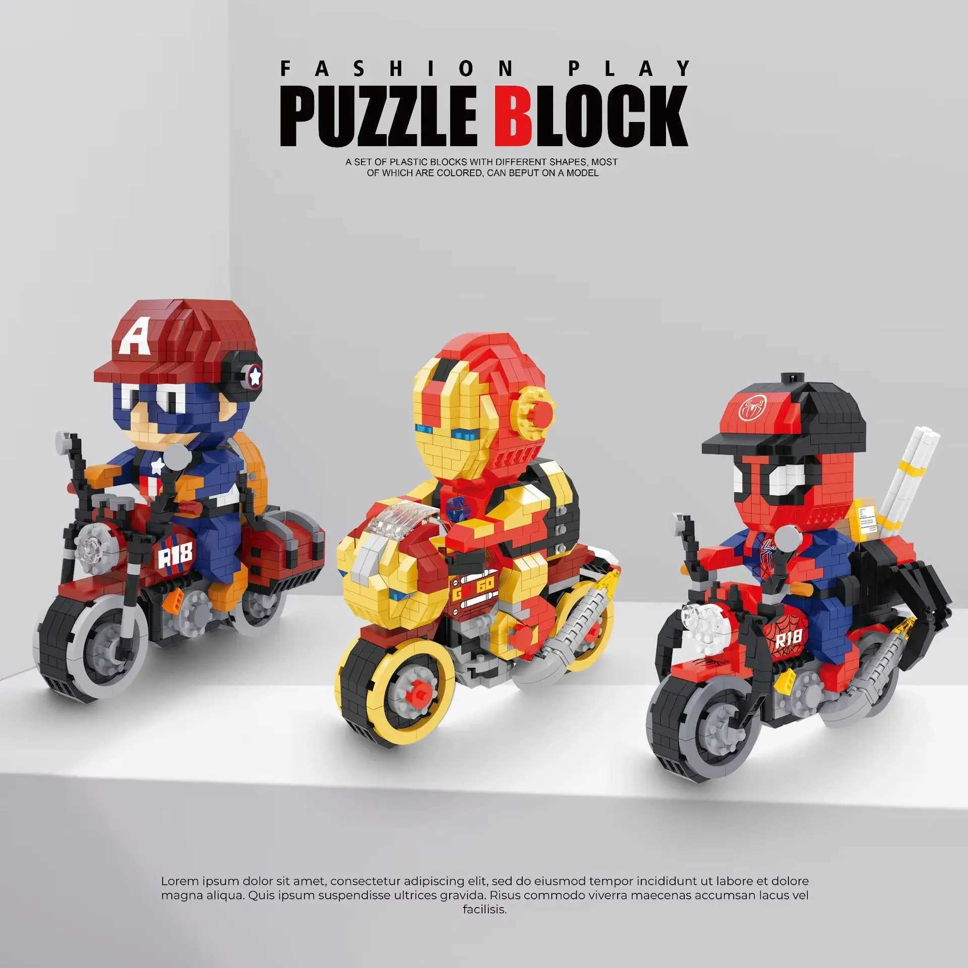Mini Block Diagram DC Superman Motorcycle Superhero 3D Puzzle Model Movie Mini Block Toy Childrens Gift W250408