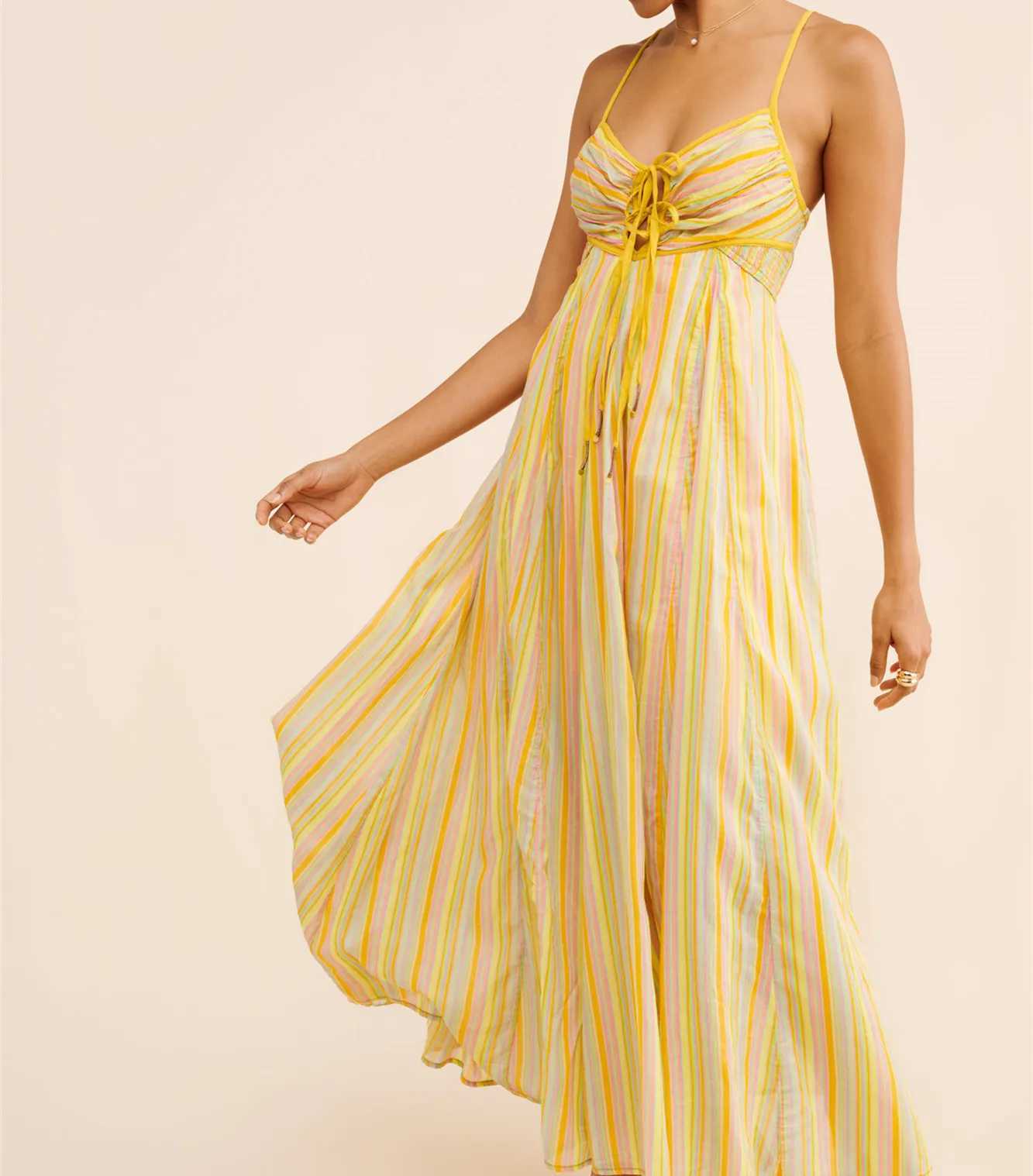 Basic Casual Dresses Y2K Vintage Women Slveless Floral Print Maxi Dress Low Cut Backless Spaghetti Strap Long Dress Summer Beach Boho Flowy Dress H251
