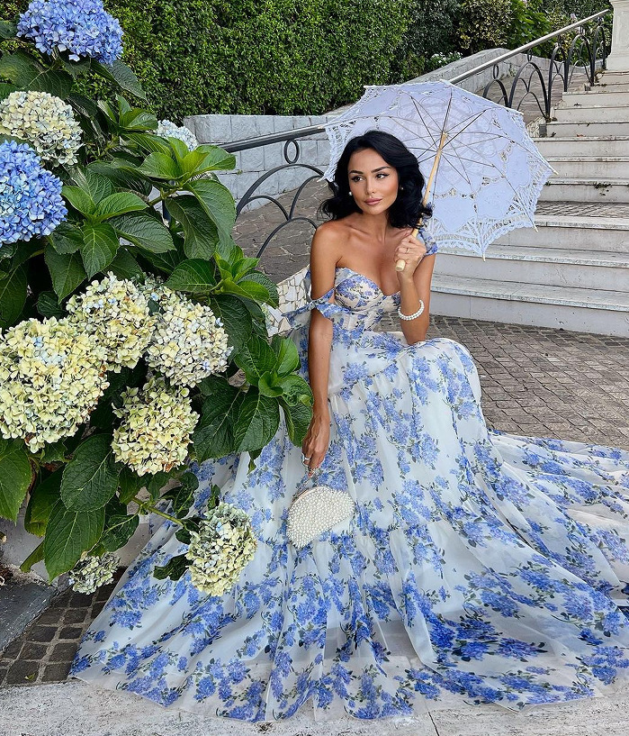 New Spring/Summer Off Shoulder Womens Fashion Organza Fairy Long Style Temperament Evening Dress 231129