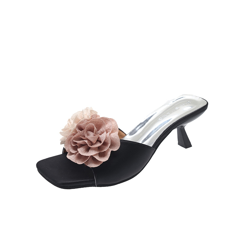 Women Slippers Fashion NEW High Heel wer Design Gentle Style Triple Black Beige Purple Free shipping