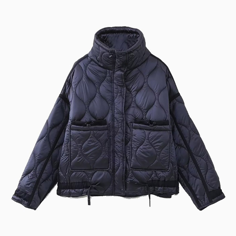Women's Jackets Women Lightweight Quilted Jacket Solid Color Long Sleeve Stand Collar Zipper Puffer Coat Winter Down Outerwear