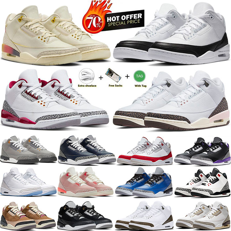 2025 3s Basketball Shoes Cherry Cool Grey Mens Womens Trainers Bred Gamma Blue Pure Low Top Womens Sneakers EUR 36-47