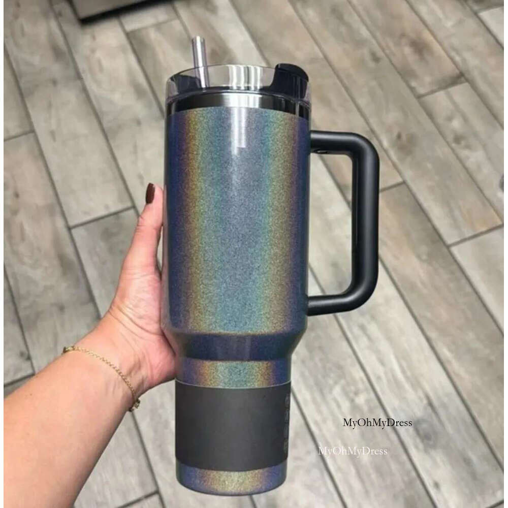 Midnight Glitzs Tumbler 14oz & 40oz Double Wall Vacuum Insulated Stainless Steel Cup with Lid, Reusable Water Bottle Coffee, Tea, Cold Drinks - Perfect for