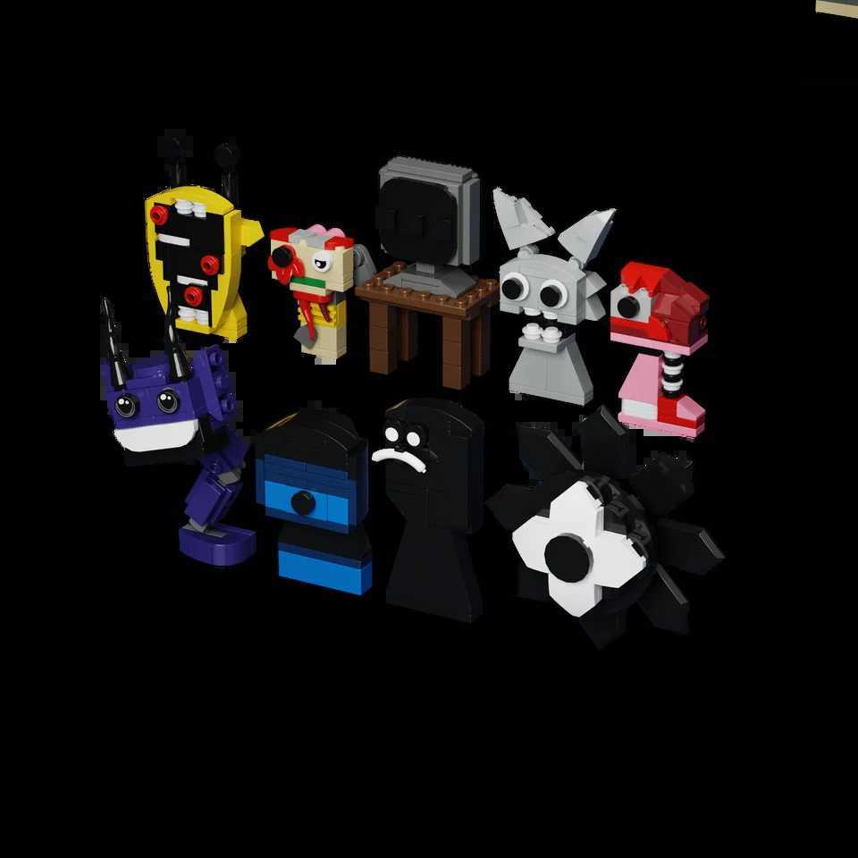 MOC Horror Movie Incredibox Sprunki Bricks Incredibox Sprunki Building Blocks Horror Game Figure Toys Gift Music Box W250115