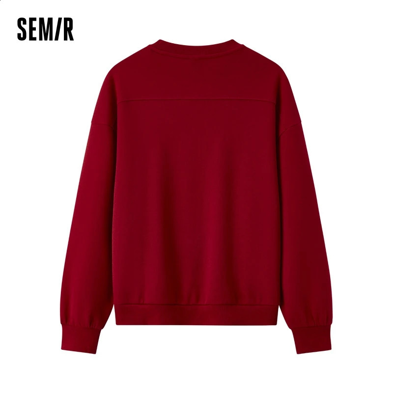 Semir Hoodie Women n-featured Embroidered Loose and Lazy 2025 Spring Round-neck Drop-shoulder Pullover Fashionable 250113