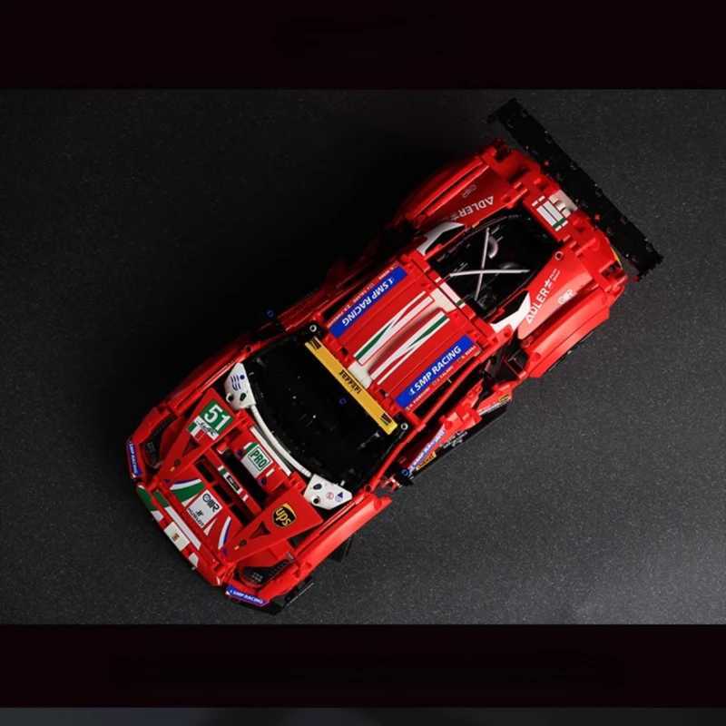 Technical Ferrari 488 GTE Building Blocks Performance Supercar Assembled Model Car Toy Kids for Christmas And Birthday Gifts W250115