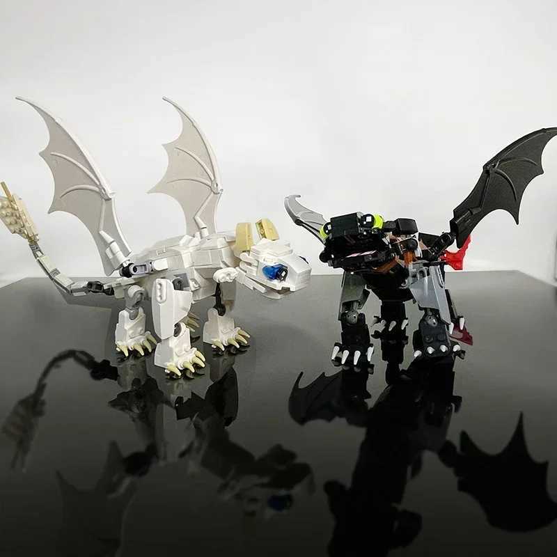 MOC Movie Train Dragon Figure Bricks Construction Toys For Boy Toothless Night Furied Dragon Building Blocks For Children Toys W250115