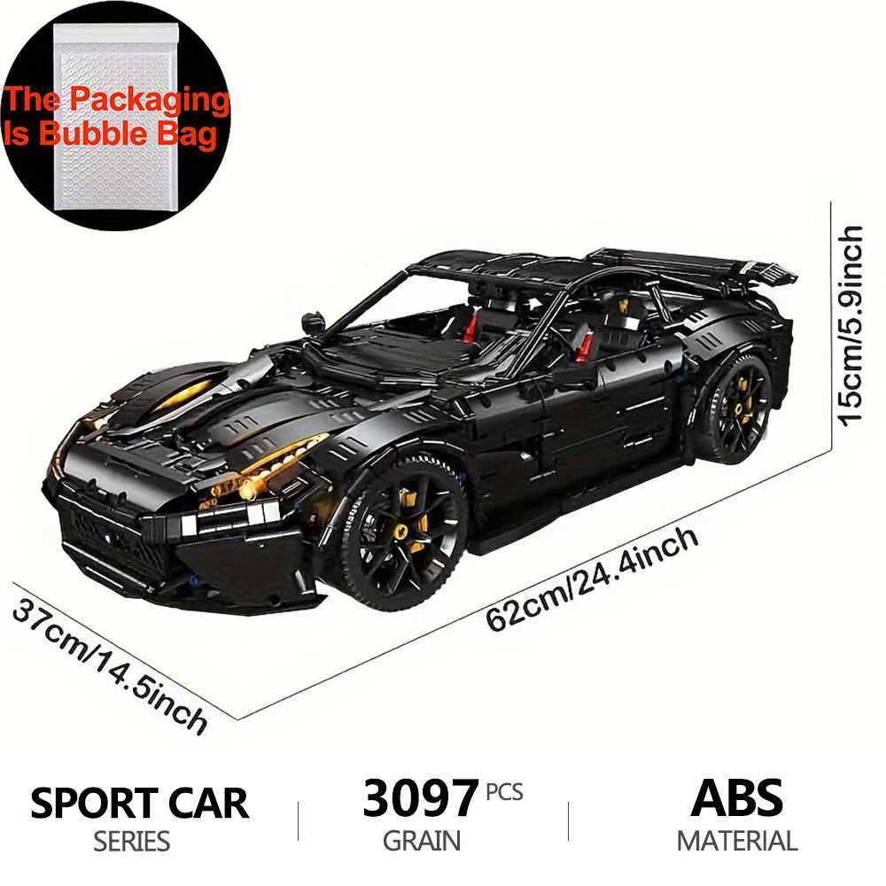 Super Racing Car F12 Model Building Blocks Classic Black Knight 1 8 Size Assembly Set Bricks Technical Kid Toys For Gifts W250115