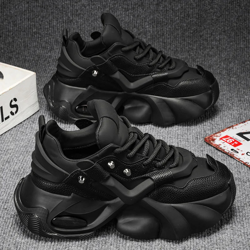 Air Cushion Mens Chunky Sneakers Thick Bottom Height Increasing Shoes Trend Board Shoes Casual Man Platform Sneaker Dad Shoe 250113