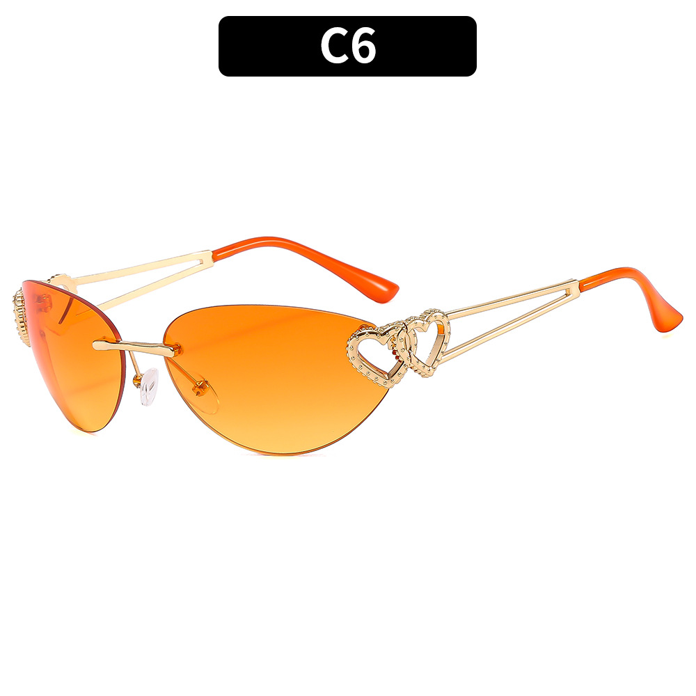 Frameless hot girl sunglasses, high-end street photography sunglasses, women's sunglasses