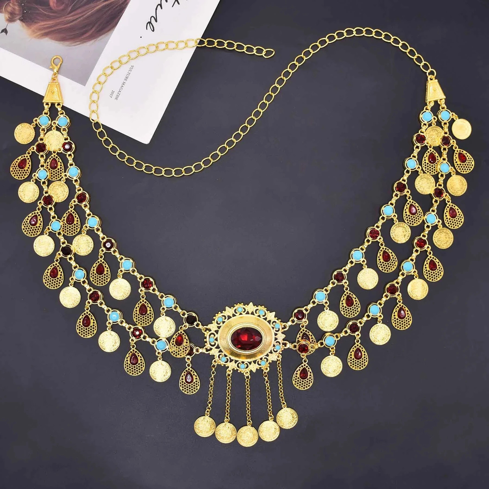 Gypsy Metal Hippie Boho Flower Turkish Bohemian Shimmy Dress Belt Belly Dance Waist Chain Coins Sexy Body Afghan Indian Jewelry 250117