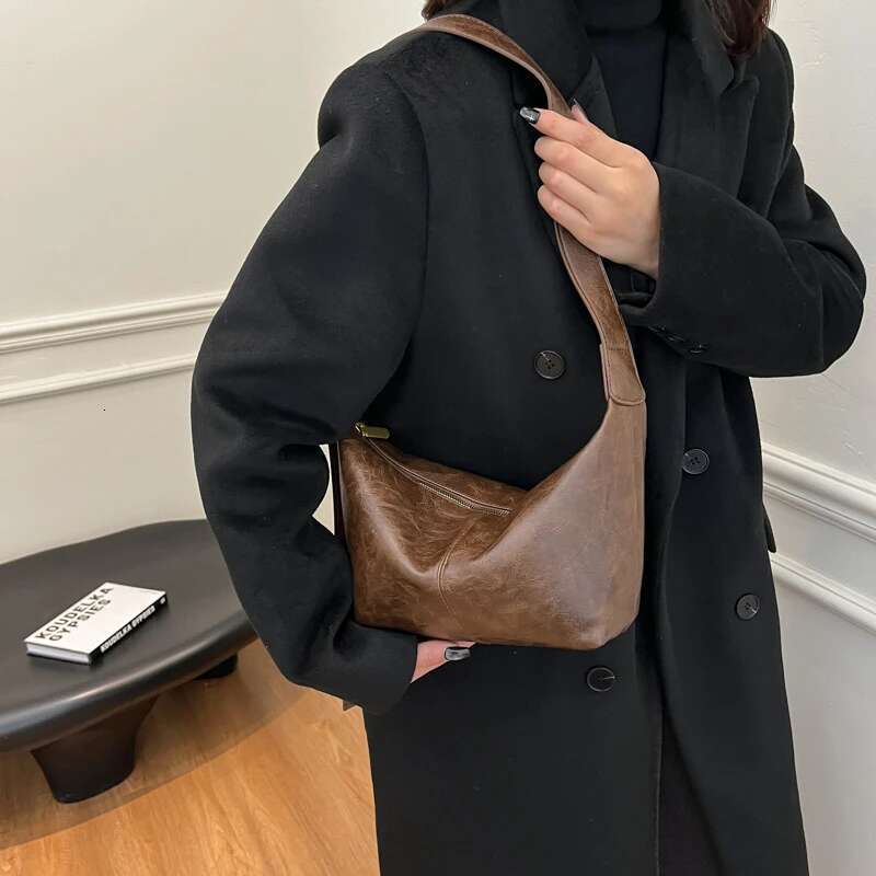 Small PU Leather Crossbody Bags Lady Vintage Hobo Shoulder Bag for Women 2025 Winter Y2K Fashion Handbags