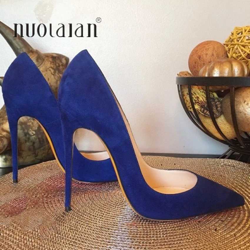 Brand New Hot Fashion Suede Leather Wan Shoes Sexy Stilettos Ladies High H 12Cm/10Cm/8Cm Pointed Toe Wen Pumps Z250121
