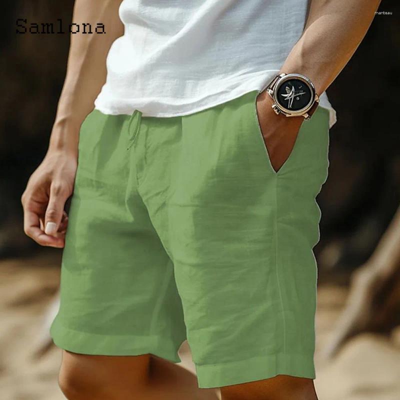 Men's Shorts Plus Size 5xl Mens Casual Cotton White Soft Beach Short Pants Stand Pocket Elastic Waist 2025
