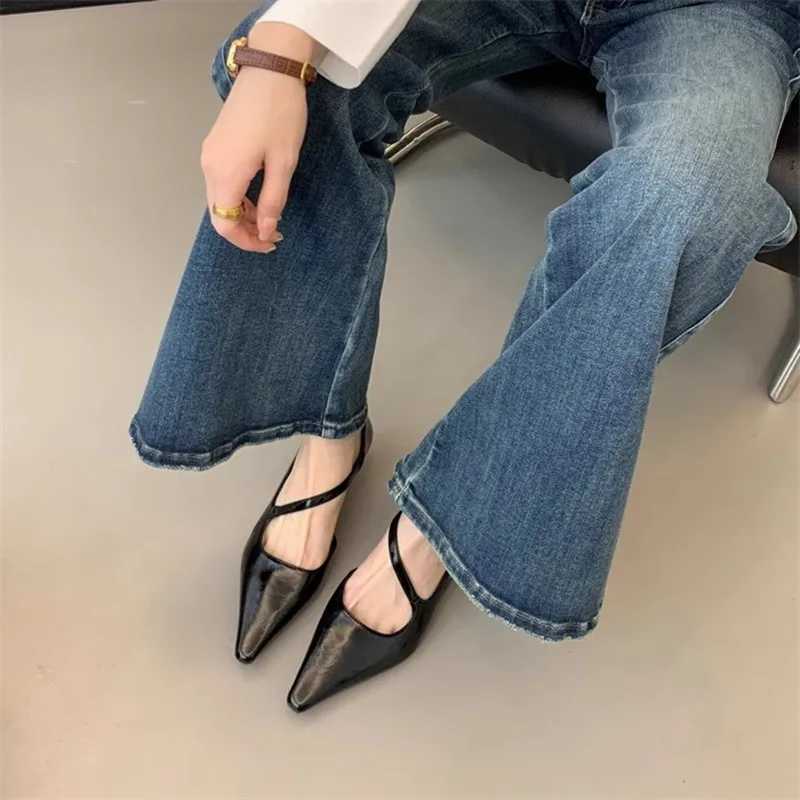 Bailamos hot 2024 Spring Band Wen Fashion Shallow Slip On Slingback Sandals Thin Heel Dress Sexy Pumps Shoes Mujer Z250121