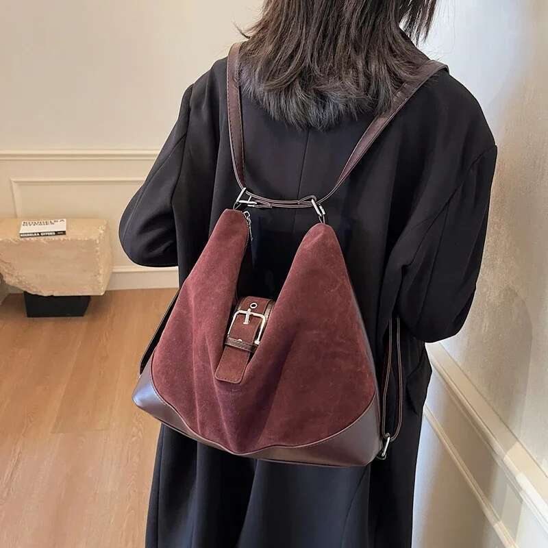 Faux Suede Underarm Bags for Women 2025 Spring Y2K New Shoulder Crossbody Bag Females Handbags and Purses