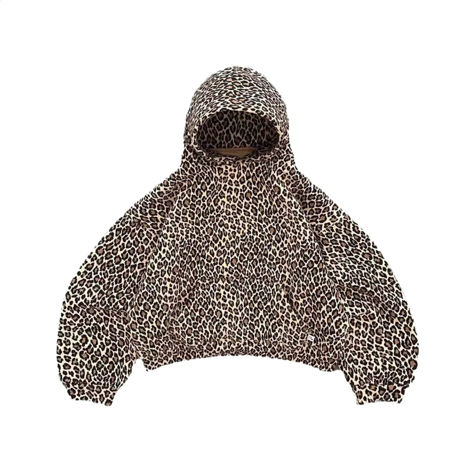 Womens Leopard Print Hoodie Loose Sweatshirt Top Leopard Sweatpants For Women Y2K American Retro Leopard Street Wear 250113