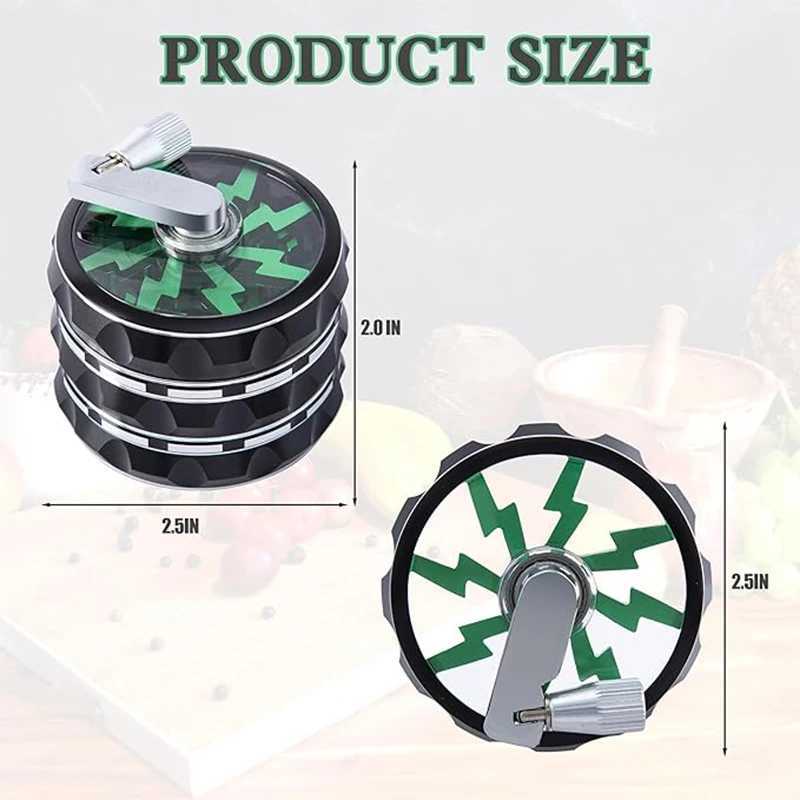 63mm manual crank 4-layer high-quality zinc alloy herb grinder herb grinder tobacco smoking tool and traditional crusher W250121