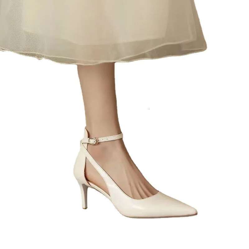 Women 2025 Spring Solid Colors Pointed Medium Heels Fashion Elegant Casual Shoes Party Sandals Pumps Talon atos