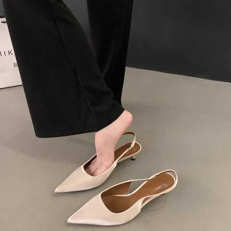 2025 Autumn New Brand Wen Sandal Fashion Pointed Toe Shallow Slip On Slingback hot Shoes Thin Low Heel Pumps Z250121