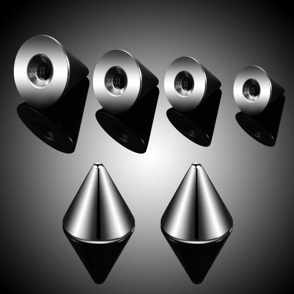 100Pcslot 16G 14G Steel Screw Cone Replacement Accessories Eyebrow Tongue Belly Piercing Lip Nose Septum Ring Body Jewelry 250613