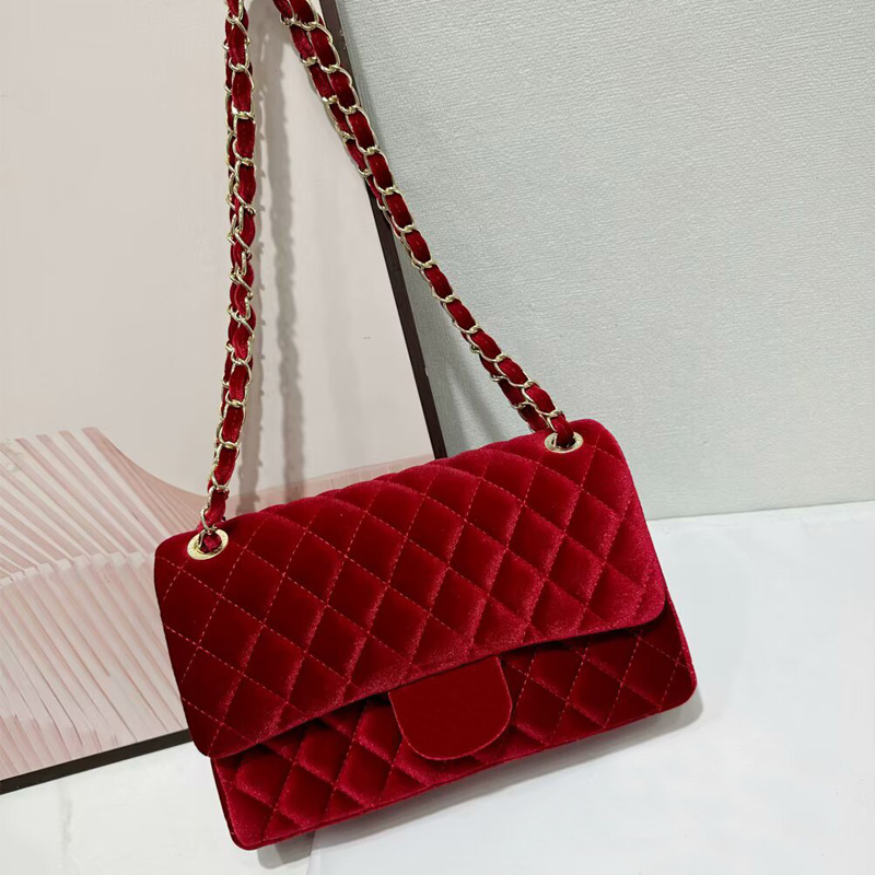 Women Designer Shoulder Chain Bag Clutch Flap Totes Bags Check Velour Thread Purse Double Letters Solid Hasp Stripes Handbags