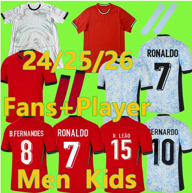 25 26 Euro Portugal soccer jerseys JOAO FELIX PEPE BERMARDO B.FERNANDES camisa de futebol J.MOUTINHO football shirt Men Kids kit women RoNalDo Portuguese 33