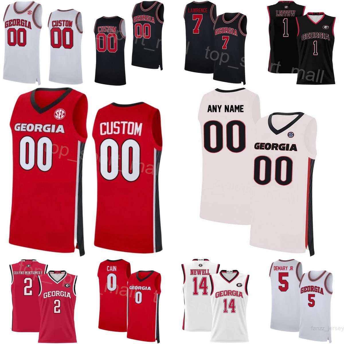 Print College Basketball Georgia Jerseys University 14 Asa Newell 2 DeShayne Montgomery 1 Dakota Leffew Silas Demary Tyrin Lawrence Blue Cain Mans Youth Woman GB