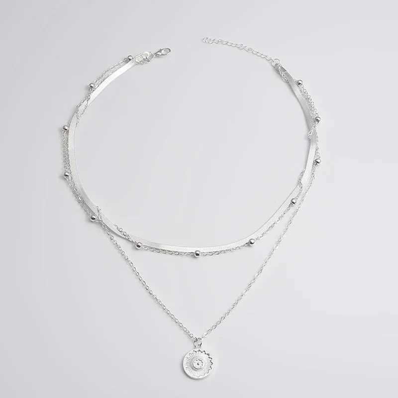 925 Sterling Silver Three-Layer Round Necklace for Women Simple Snake Chain Charm Ball Chain Party Gift Womens ExquisiteJewelryXJ250121