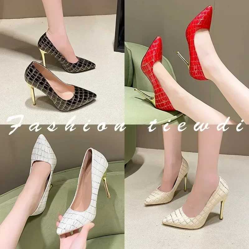 New Wens Patent Leather High New Hot H Pointed Tip Shallow Mouth One Kick Sexy Pumps Wen Shoes Zapatos Mujer 2024 Tenden... Z250121