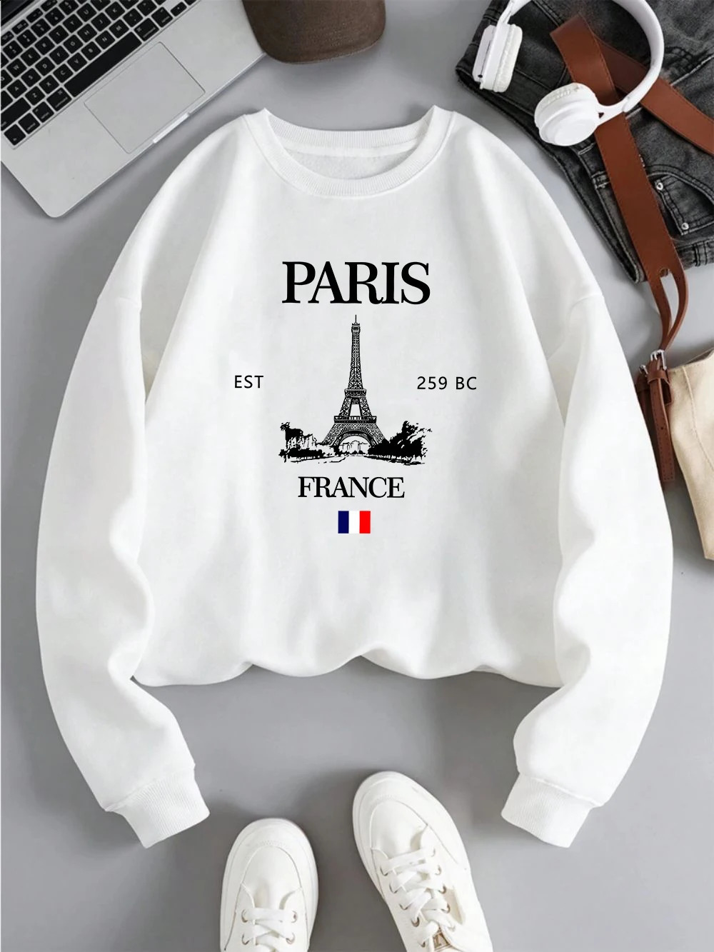 Fashion Womens Hoodie Paris France Eiffel Tower Printing Sweatshirt Warm Fleece Comfortable Pullovers Autumn Female Streetwear 250114