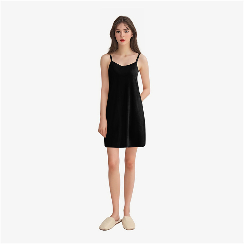 T8170 Sling Nightdress Seamless Dress High-end Sling Sleeveless Vest Dress for Outerwear Summer Underwear Mid-length Skirt