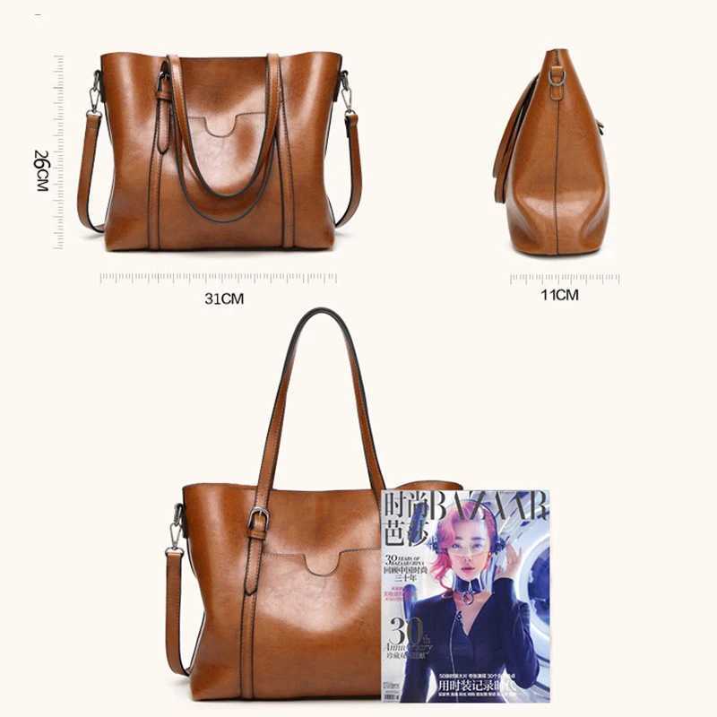 New Arrival Large Capacity Women Shoulder Bag PU Leather Fashion Leisure Female Tote Bags Vintage Style Solid Color Simplicity Handbags Z250118