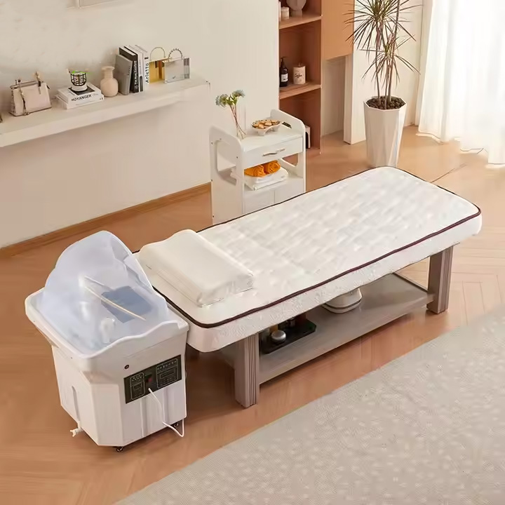 HengChi Hot Sale Beauty Salon 60L Water Tank Salon Furniture Portable Adjustable Height Washing Hair Bowl Shampoo Basin Sink