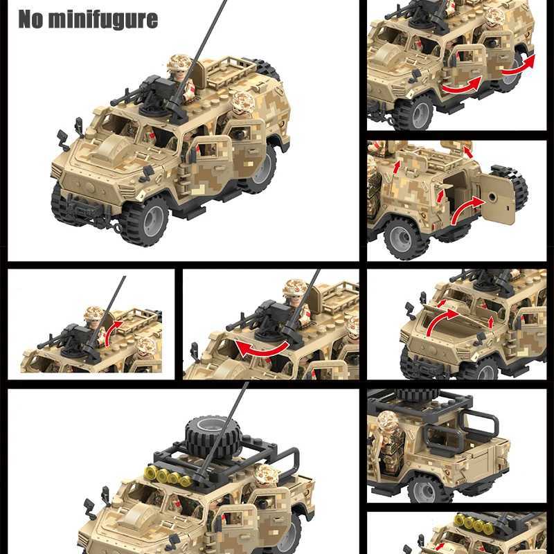 Free shipping World War II TBS Assault Team Military Hummer Jeep Armored Vehicle Building Block Model Army Mini Soldier Transport Tank Toy Kit