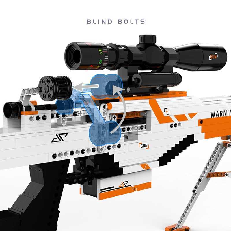 Military Series Ww2 m W6 Sniper Rifle Building Blocks Model Moc Technical Gun Army Weapons Bricks Kit Toy For Boy Holiday Gift W250115