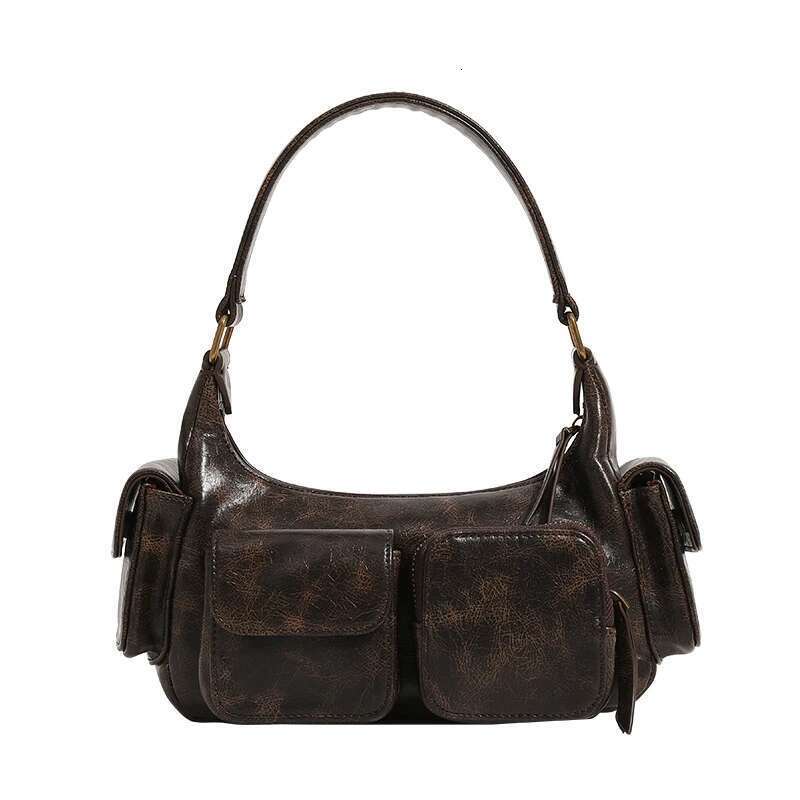 Small Double Pockets Shoulder Bags For Women 2024 New Fashion Trend Designer Underarm Bag Female Handbags And Purses Retro