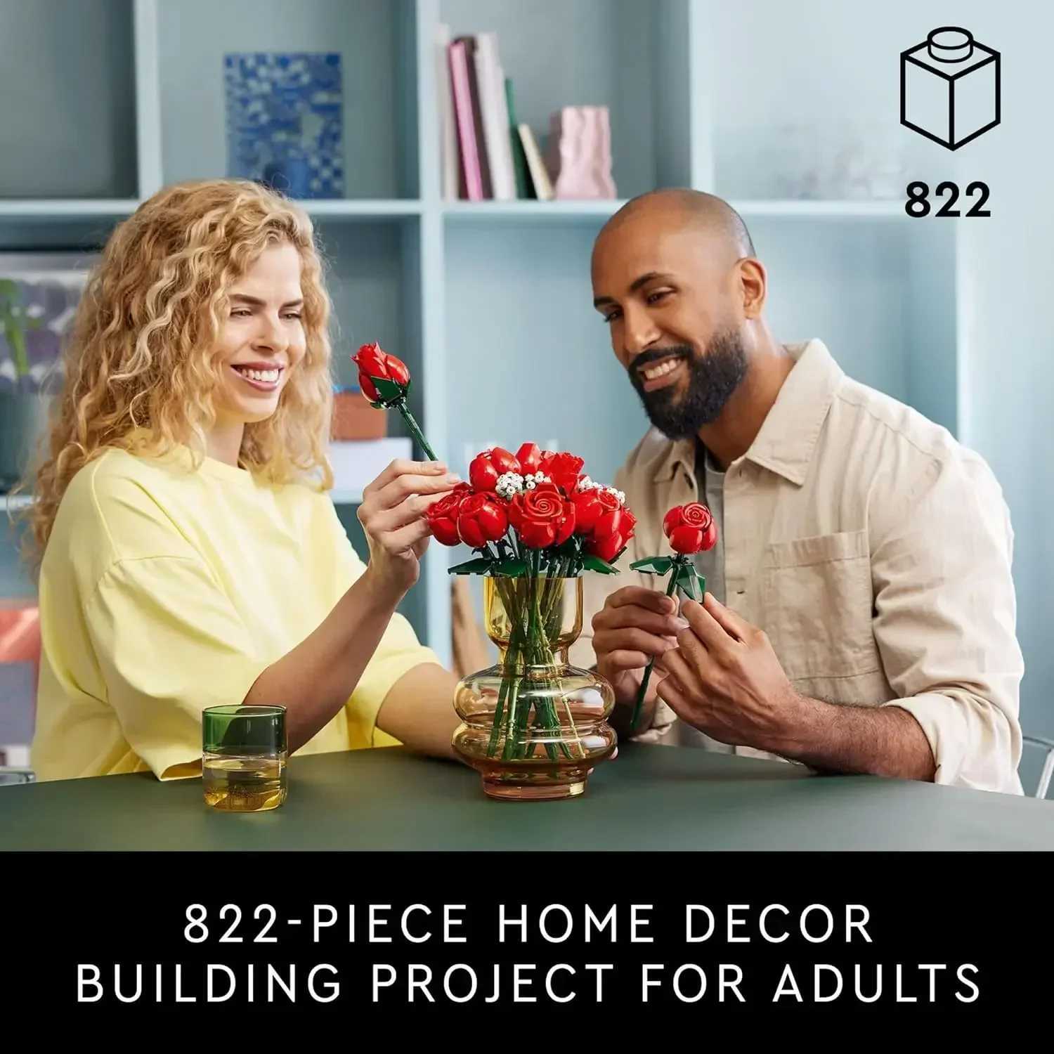 Icons Bouquet of Roses 10328 building blocks Sets Artificial Flowers for Home Dcor Gifts for Anniversary or Any Special Days W250115