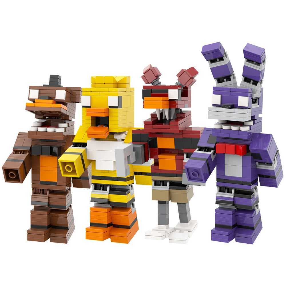 MOOXI Horror Game Set MOC Bricks Movie Scenes Bear Action Figures Building Blocks Kids Education Toys For Children Birthday Gift W250115