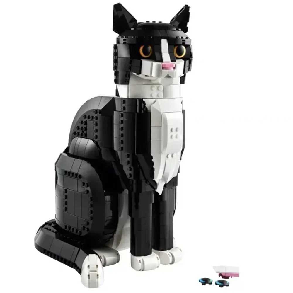 1710Pcs MOC New 21349 Tuxedo Cat Building Blocks Creative Animal Assembly Toy Diy Educational Puzzle Toys Gift W250115