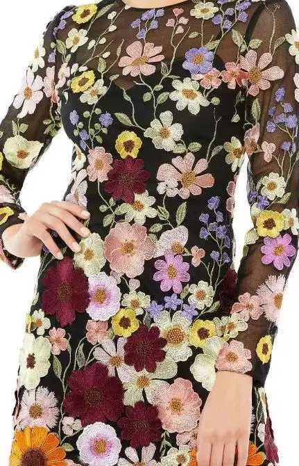 Basic Casual Dresses Sexy Womens Dress 2023 Spring Autumn Swt Style Half Turtleneck 3D Flower Package Hip Sexy Straight Long Slve Mini Dress H25121