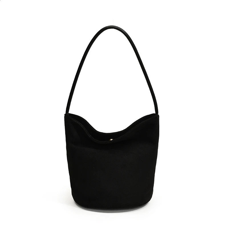 Women Faux Suede Bucket Bag Fashion Shoulder Solid Color ner Purse Top Handle Outdoor Travel 250114