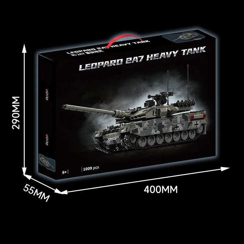 Military WW2 MOC 1009pcs Leopard 2A7 Army Main Battle Tank Soldiers Figures Building Blocks Bricks Set For Children Boys Gifts W250115