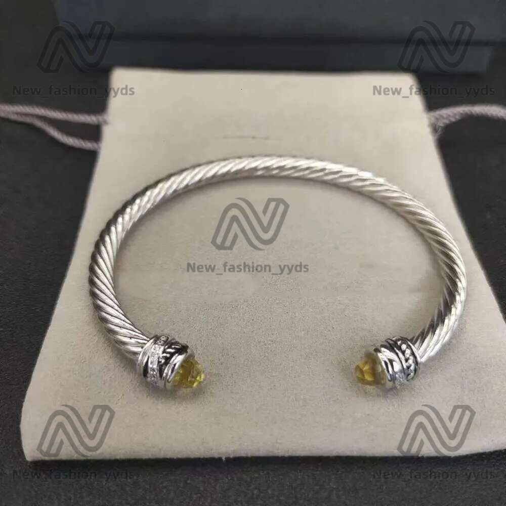 2025 New david yerman Bracelet Designer Bracelet Twisted Pearl Head Women Fashion Versatile Twist Bracelets Jewelry Platinum Plated Wedding Gifts 4Mm 5Mm Thick be0