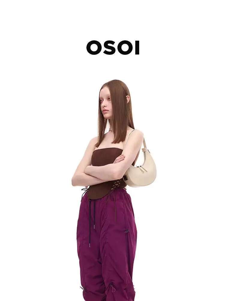 OSOI Korean Women's Moon Bend Casual Fashion One Shoulder Underarm Handheld Crescent Bag