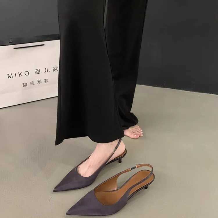 2025 Autumn New Brand Wen Sandal Fashion Pointed Toe Shallow Slip On Slingback hot Shoes Thin Low Heel Pumps Z250121