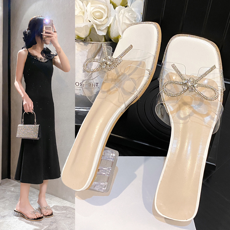 Women Slippers NEW Bow Design Fashion Fairy Style High Heel New Trendy Triple Black Beige Free shipping