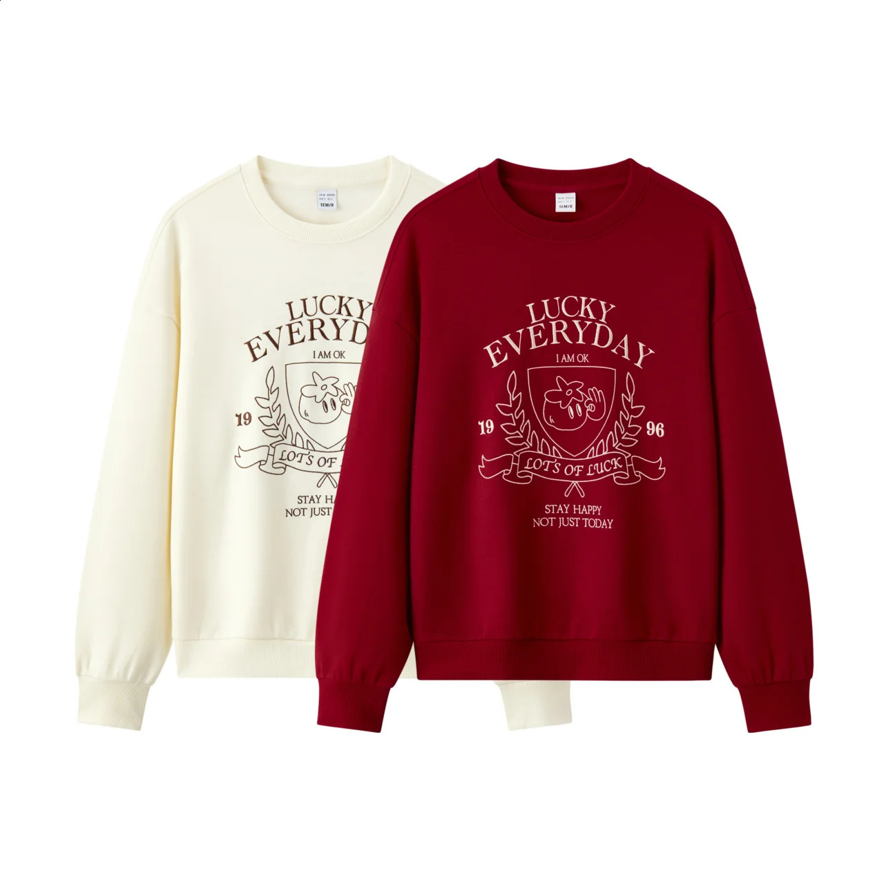 Semir Hoodie Women n-featured Embroidered Loose and Lazy 2025 Spring Round-neck Drop-shoulder Pullover Fashionable 250113