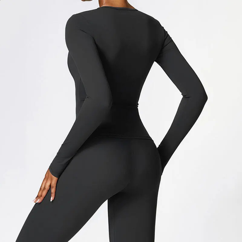 HGC Long Sleeve Workout Top Gym Pilates Clothes Women Active Wear Sports Shirt High Elastic Fitness Yoga Clothing Running Shirts 250120