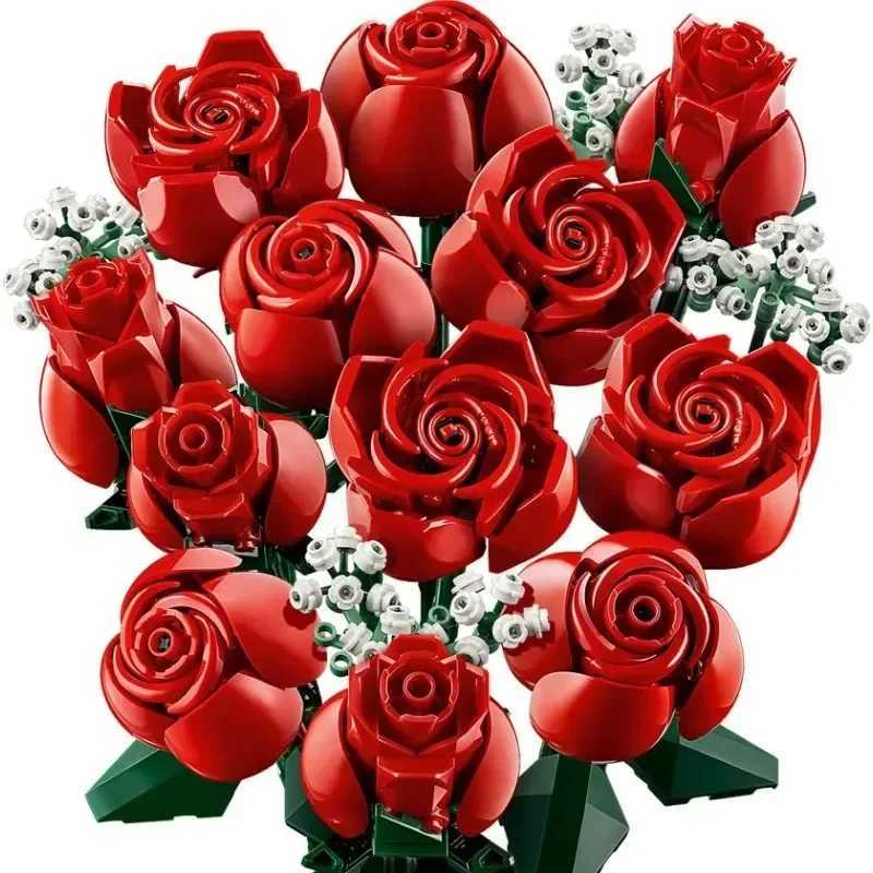 Icons Bouquet of Roses 10328 building blocks Sets Artificial Flowers for Home Dcor Gifts for Anniversary or Any Special Days W250115